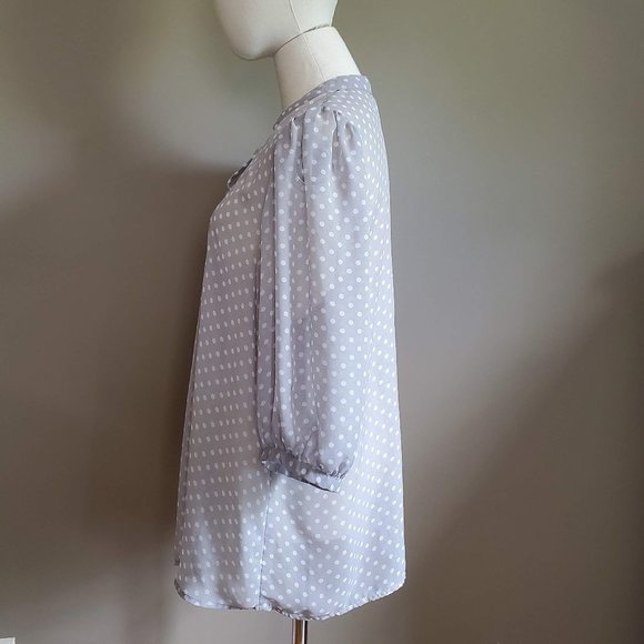 Pretty Daniel Rainn sheer grey and cream polka dot - Picture 8 of 11